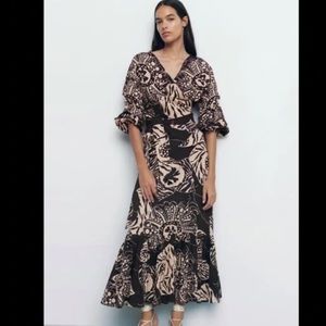 Zara linen blend two piece skirt set